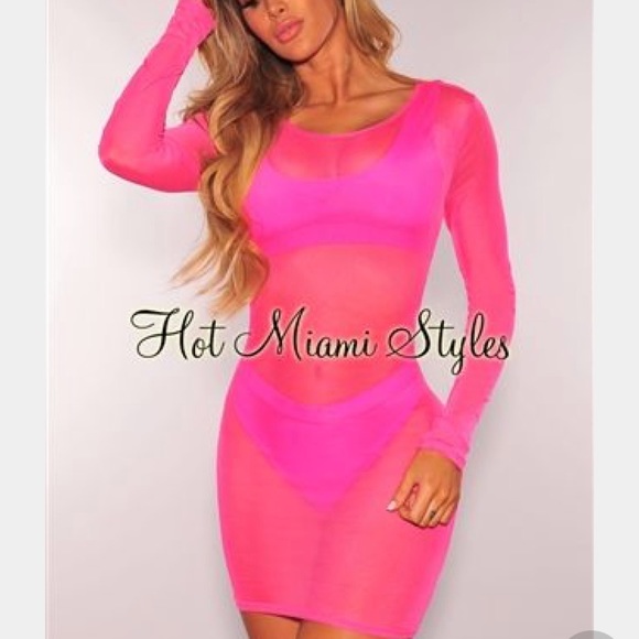 Hot Miami Styles Other - Hms pink sheer cover up